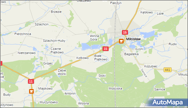 mapa Białe Piątkowo, Białe Piątkowo na mapie Targeo