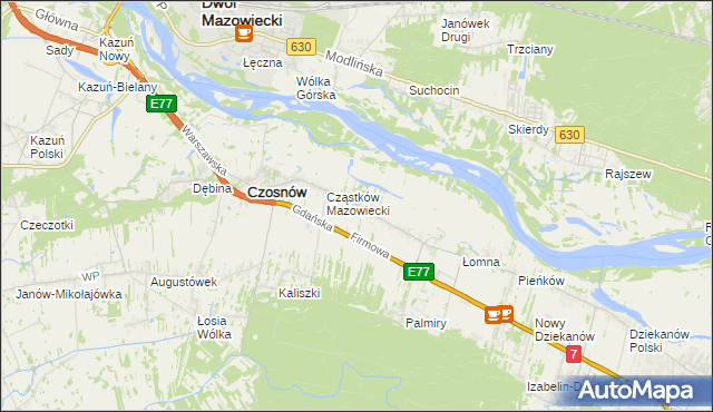 mapa Cząstków Polski, Cząstków Polski na mapie Targeo