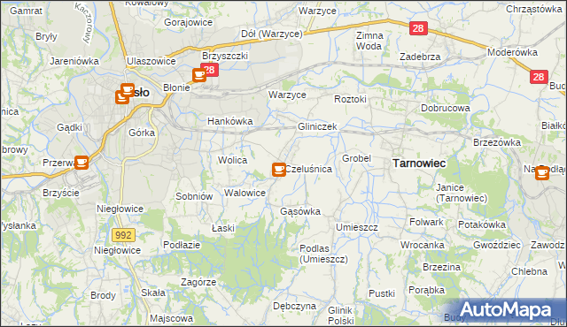 mapa Czeluśnica, Czeluśnica na mapie Targeo