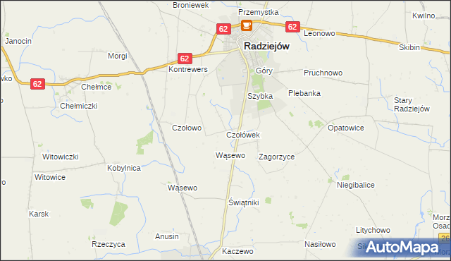 mapa Czołówek, Czołówek na mapie Targeo