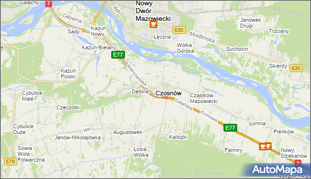 mapa Czosnów, Czosnów na mapie Targeo