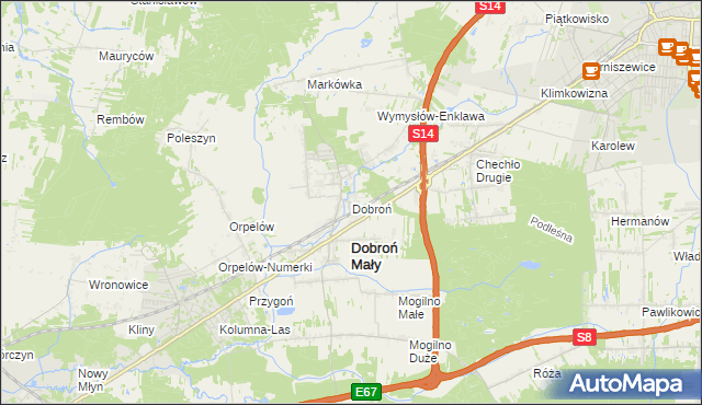 mapa Dobroń, Dobroń na mapie Targeo