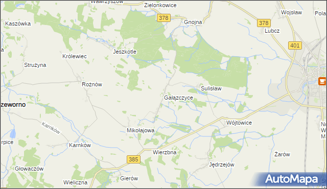 mapa Gałązczyce, Gałązczyce na mapie Targeo