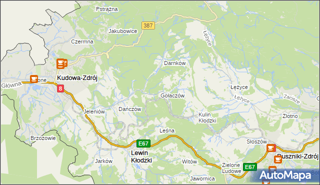 mapa Gołaczów, Gołaczów na mapie Targeo