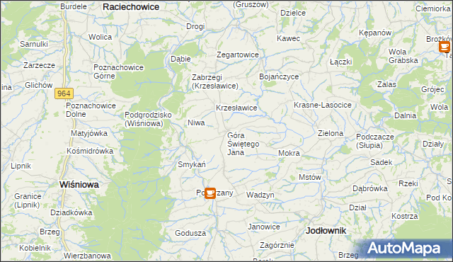 mapa Góra Świętego Jana, Góra Świętego Jana na mapie Targeo