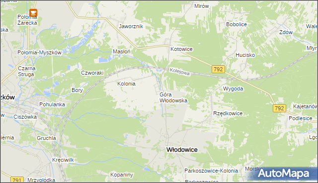 mapa Góra Włodowska, Góra Włodowska na mapie Targeo