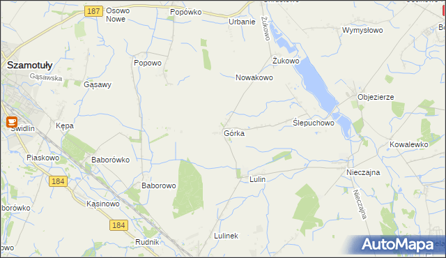 mapa Górka gmina Oborniki, Górka gmina Oborniki na mapie Targeo