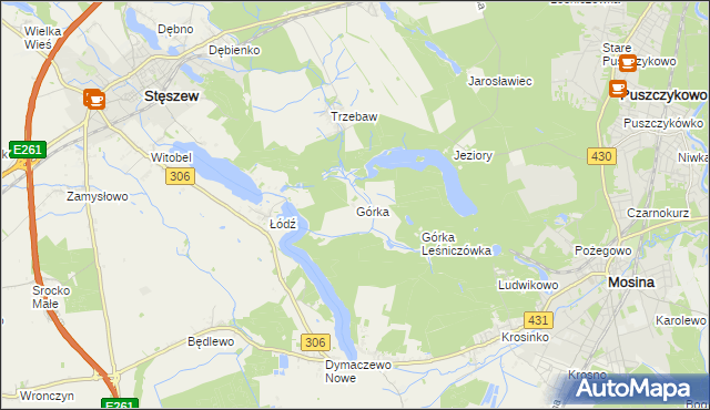 mapa Górka gmina Stęszew, Górka gmina Stęszew na mapie Targeo