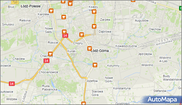mapa Górna gmina Łódź, Górna gmina Łódź na mapie Targeo