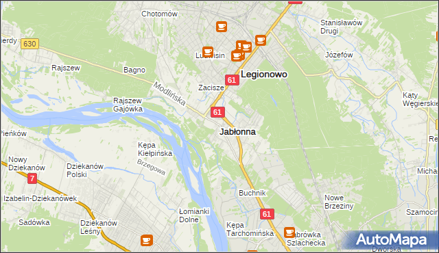 mapa Jabłonna powiat legionowski, Jabłonna powiat legionowski na mapie Targeo