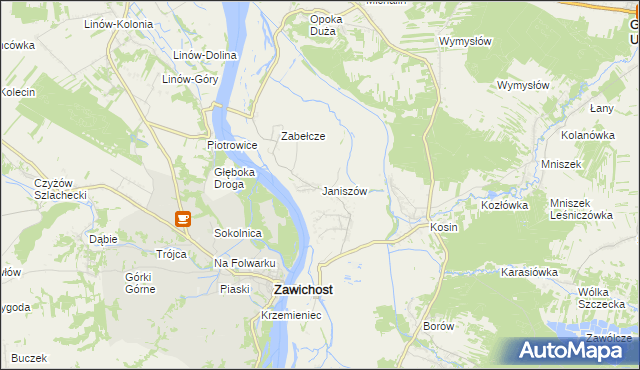 mapa Janiszów gmina Annopol, Janiszów gmina Annopol na mapie Targeo