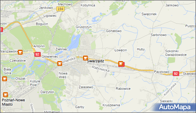 mapa Jasin gmina Swarzędz, Jasin gmina Swarzędz na mapie Targeo