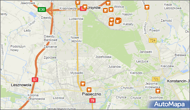 mapa Józefosław, Józefosław na mapie Targeo