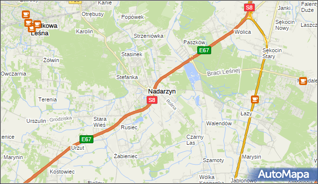 mapa Kajetany, Kajetany na mapie Targeo