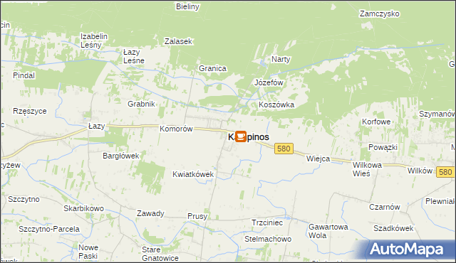 mapa Kampinos, Kampinos na mapie Targeo