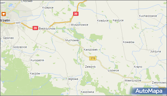 mapa Karszówek, Karszówek na mapie Targeo