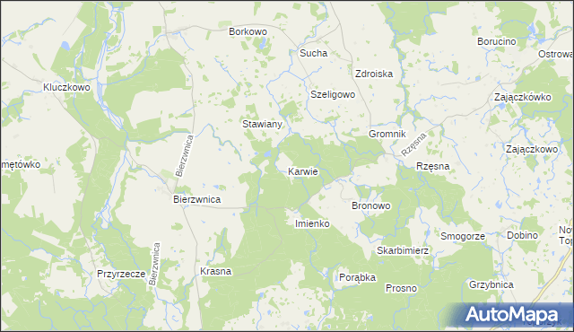 mapa Karwie gmina Połczyn-Zdrój, Karwie gmina Połczyn-Zdrój na mapie Targeo