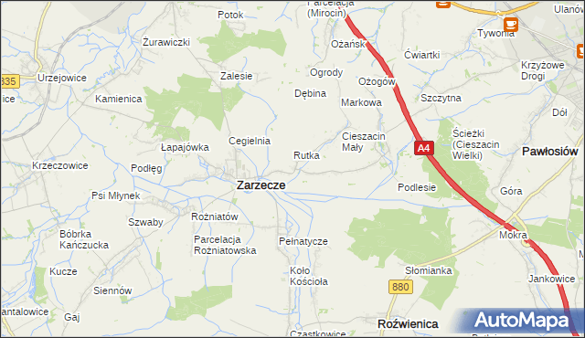 mapa Kisielów gmina Zarzecze, Kisielów gmina Zarzecze na mapie Targeo