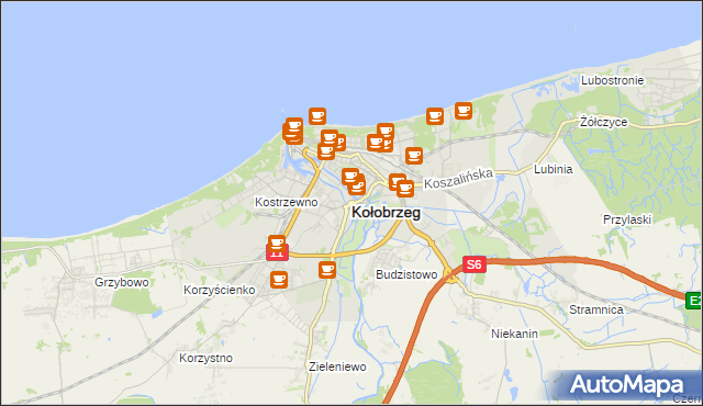 mapa Kołobrzegu, Kołobrzeg na mapie Targeo