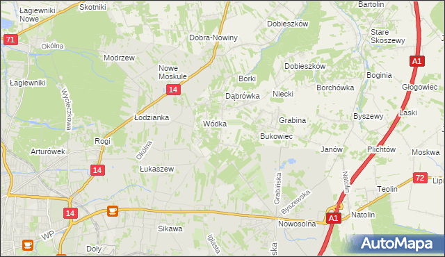 mapa Kopanka gmina Nowosolna, Kopanka gmina Nowosolna na mapie Targeo