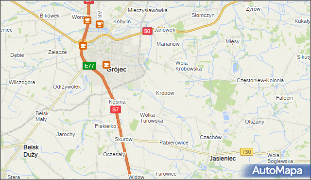 mapa Krobów, Krobów na mapie Targeo