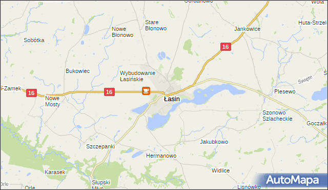 mapa Łasin, Łasin na mapie Targeo