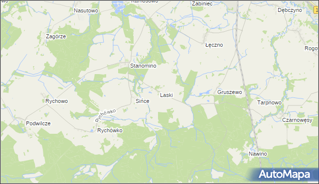 mapa Laski gmina Białogard, Laski gmina Białogard na mapie Targeo