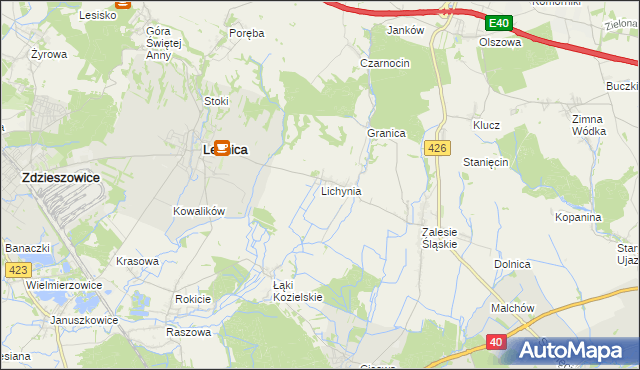 mapa Lichynia, Lichynia na mapie Targeo