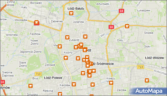 mapa Łodzi, Łódź na mapie Targeo