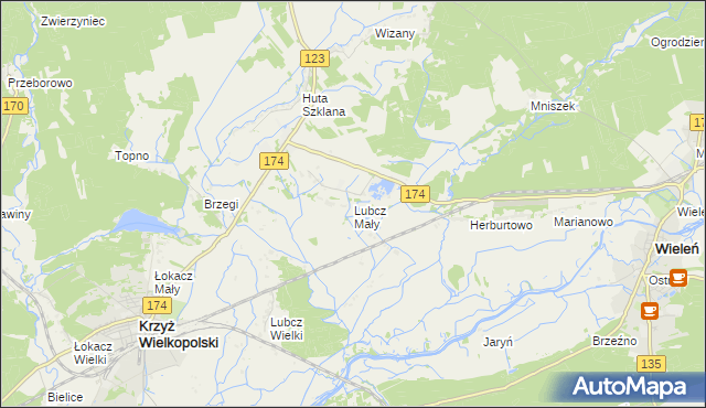 mapa Lubcz Mały, Lubcz Mały na mapie Targeo