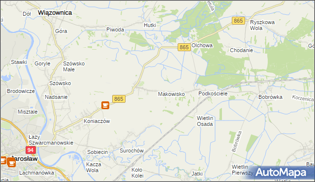 mapa Makowisko gmina Jarosław, Makowisko gmina Jarosław na mapie Targeo