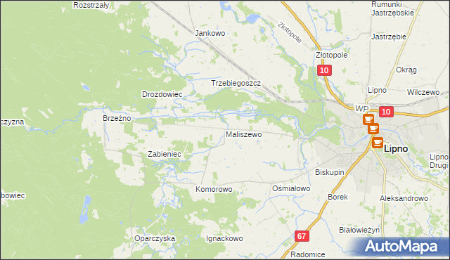 mapa Maliszewo, Maliszewo na mapie Targeo