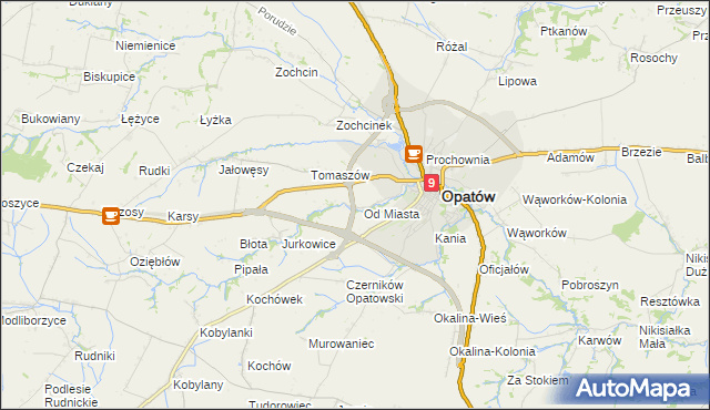 mapa Marcinkowice gmina Opatów, Marcinkowice gmina Opatów na mapie Targeo