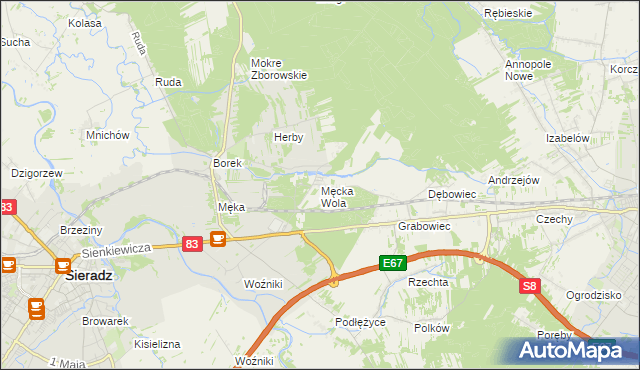 mapa Męcka Wola, Męcka Wola na mapie Targeo