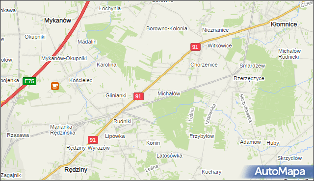 mapa Michałów Rudnicki, Michałów Rudnicki na mapie Targeo