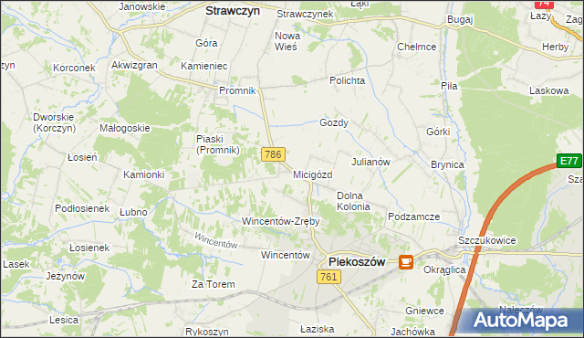 mapa Micigózd, Micigózd na mapie Targeo