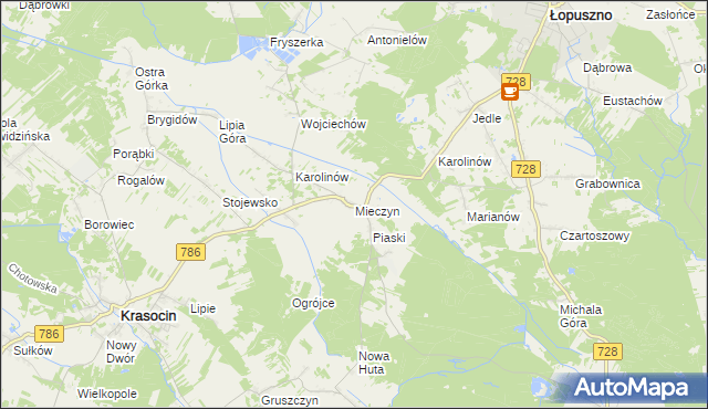 mapa Mieczyn, Mieczyn na mapie Targeo