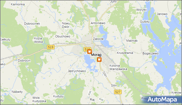 mapa Morąg, Morąg na mapie Targeo