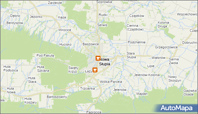 mapa Nowa Słupia, Nowa Słupia na mapie Targeo