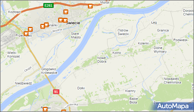 mapa Nowe Dobra gmina Chełmno, Nowe Dobra gmina Chełmno na mapie Targeo
