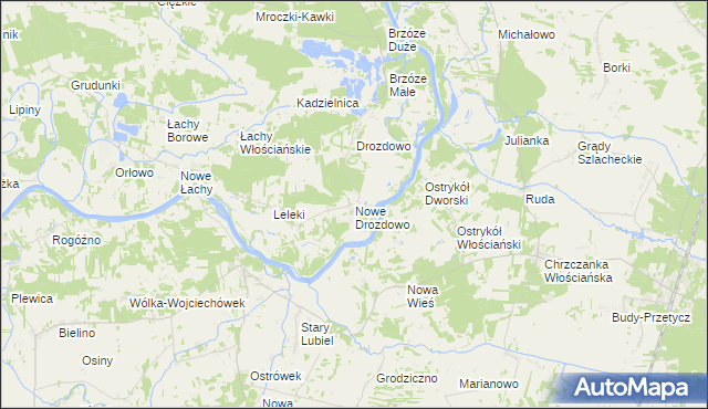 mapa Nowe Drozdowo, Nowe Drozdowo na mapie Targeo