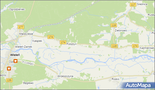 mapa Nowe Dwory gmina Wieleń, Nowe Dwory gmina Wieleń na mapie Targeo