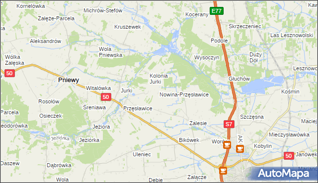 mapa Nowina-Przęsławice, Nowina-Przęsławice na mapie Targeo