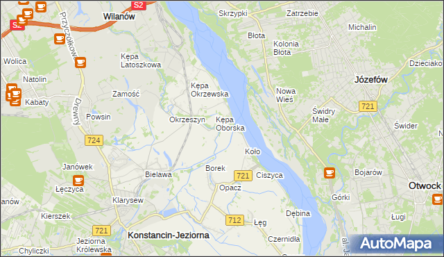 mapa Obórki gmina Konstancin-Jeziorna, Obórki gmina Konstancin-Jeziorna na mapie Targeo