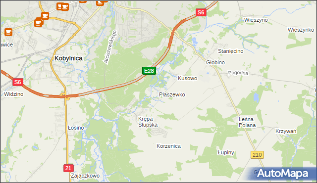 mapa Płaszewko, Płaszewko na mapie Targeo