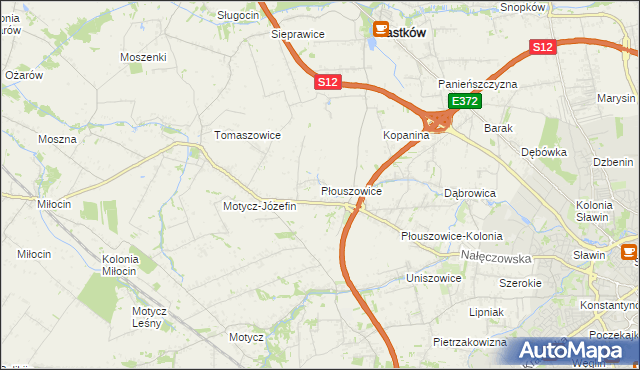 mapa Płouszowice, Płouszowice na mapie Targeo