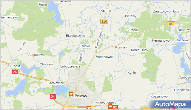 mapa Podpniewki, Podpniewki na mapie Targeo