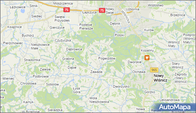 mapa Pogwizdów gmina Bochnia, Pogwizdów gmina Bochnia na mapie Targeo