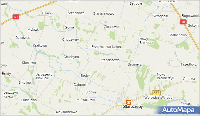 mapa Przeciszewo, Przeciszewo na mapie Targeo