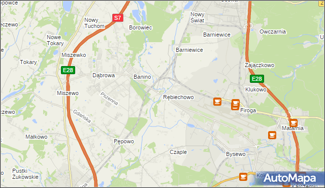 mapa Rębiechowo, Rębiechowo na mapie Targeo